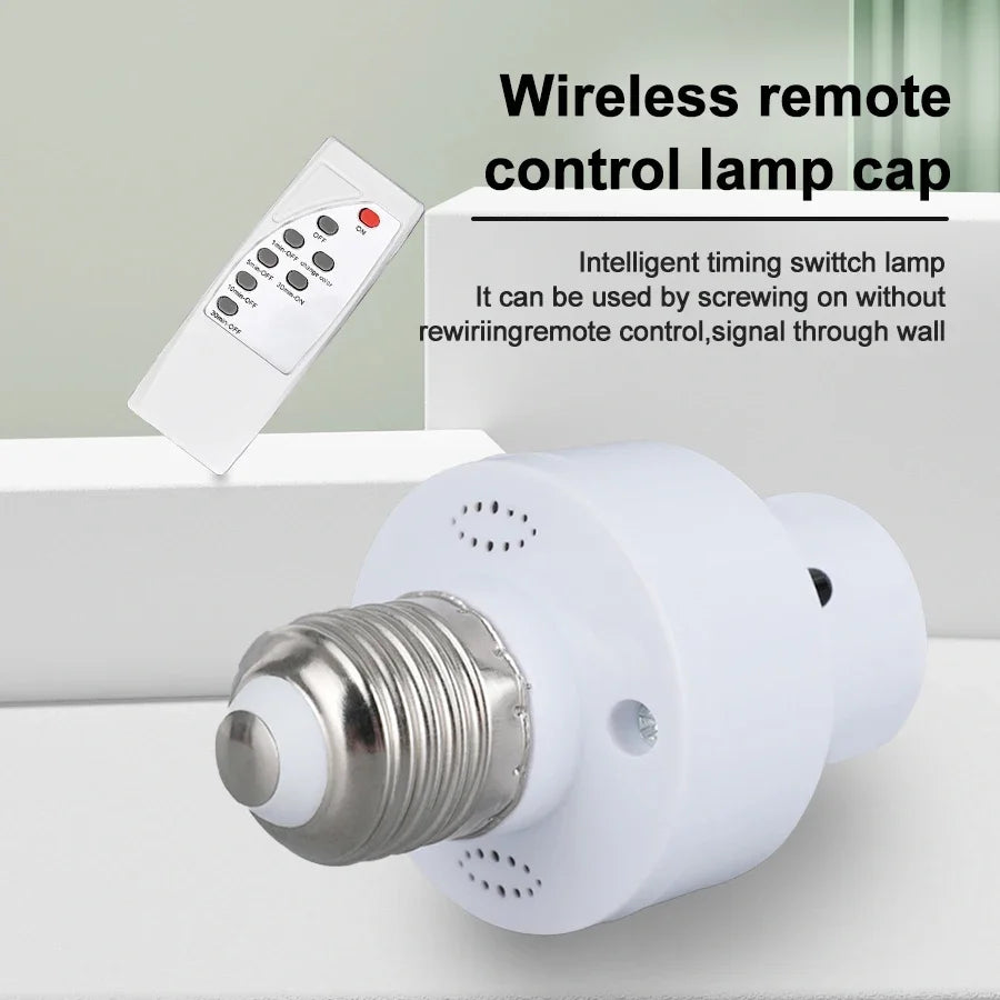 E27 Smart Lamp Holder Infrared Wireless Remote Control Timer Switch AC85-265V 220V 110V House Switch Baby Room Bedroom Switch
