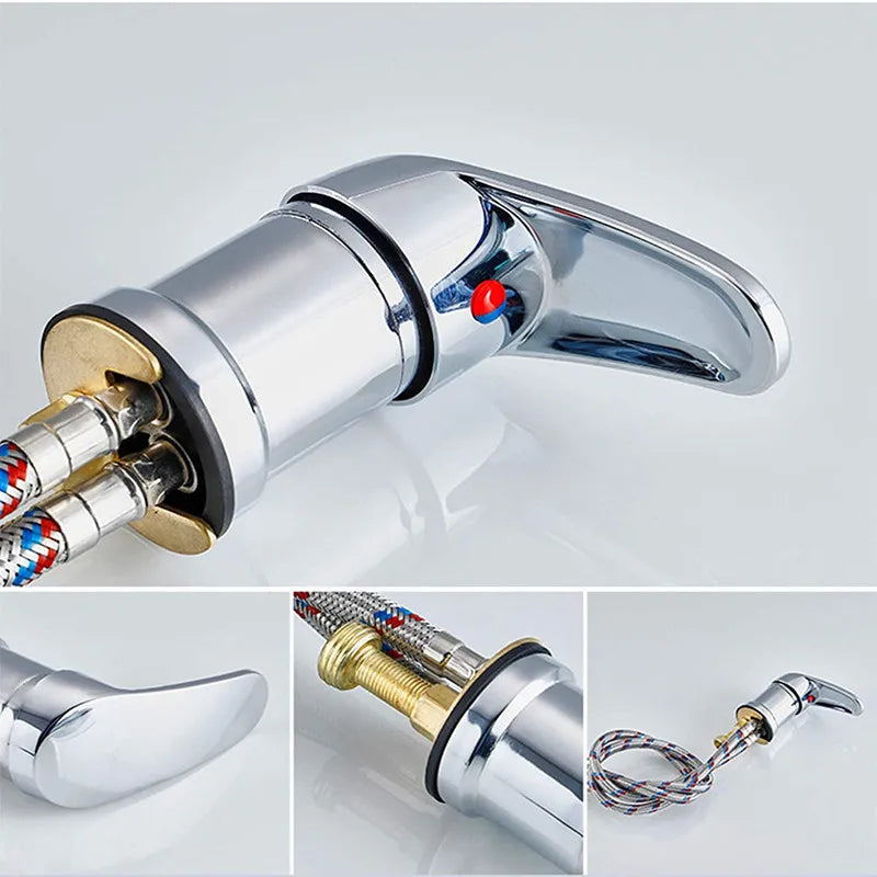 Spa Beauty Salon Shampoo Bowl Sink Hair Salon Building Materials Accessories Bathroom Hot Cold Faucet Spray Hose Replacement Set