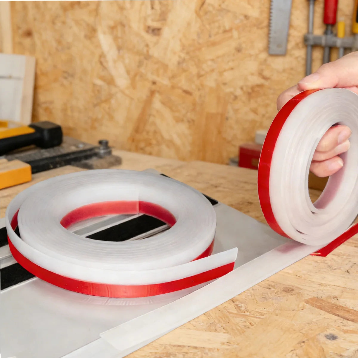 Splinter Guard Replacement Strip Fit for Track Saw Guide Rail, 2.5mm Thickness 21mm Wide Tape Strip Track Rail Saw Accessories