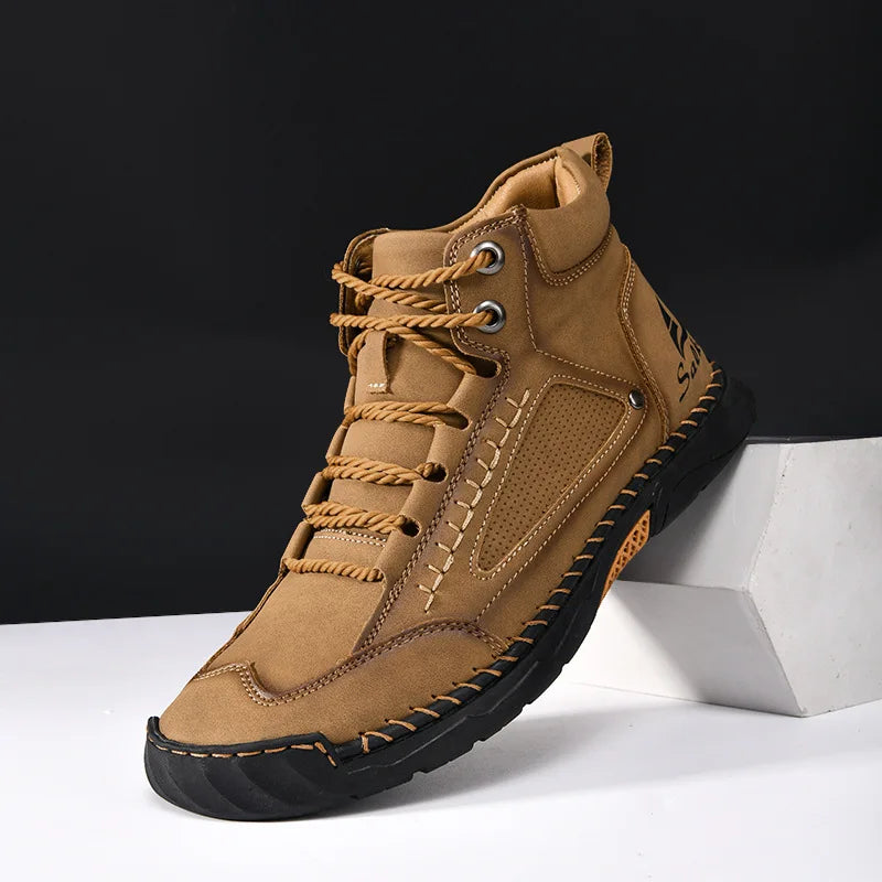 Handmade Men Boots Design Sneakers Man Outdoor Casual Leather Men Shoes Ankle Boots Fall Breathable Hot Sale 2025