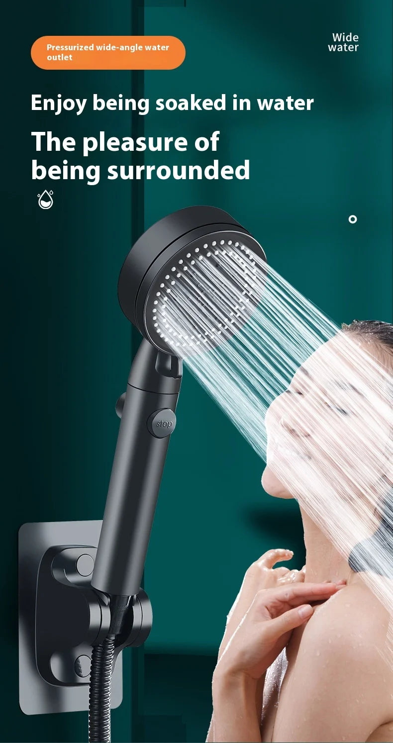 5 Modes Speed Adjustment Self-cleaning Shower Head High Pressure Adjustable with Hose Water Shower Bath Bathroom Accessories