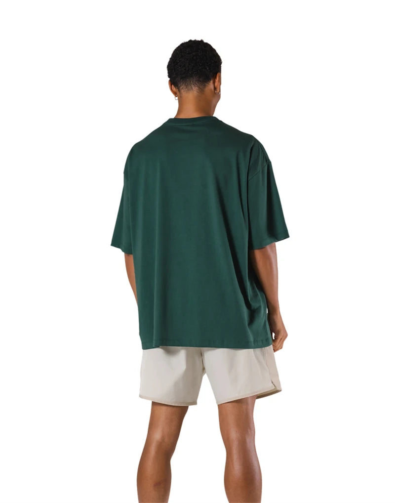 Green GYM Hip Hop Streetwear Men T-shirts Print T Shirt For Men Summer 100% Cotton Tees O-Neck Short Sleeve Tops