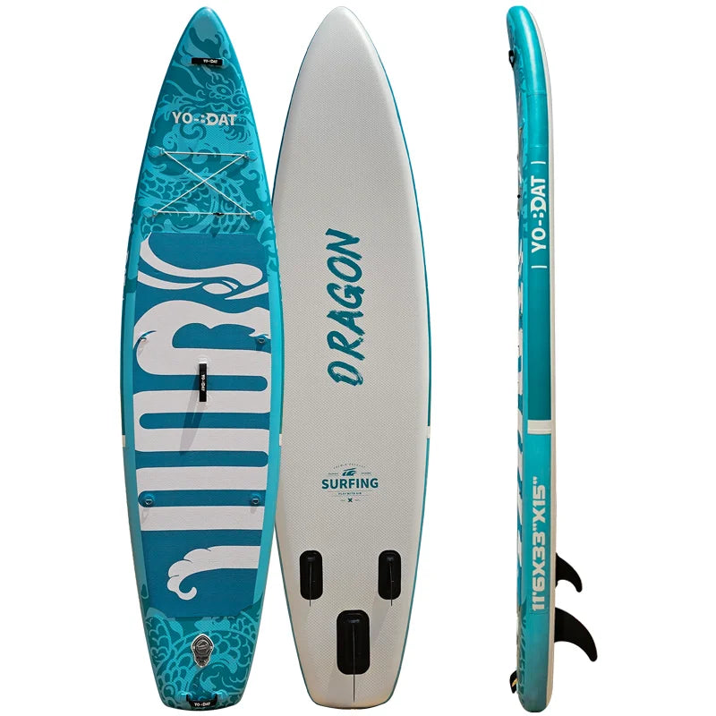 Manufacturer Customized 11'6" Waterplay Surfing Inflatable Sup Loong Inflatable SUP Board With Accessories For River And Lake