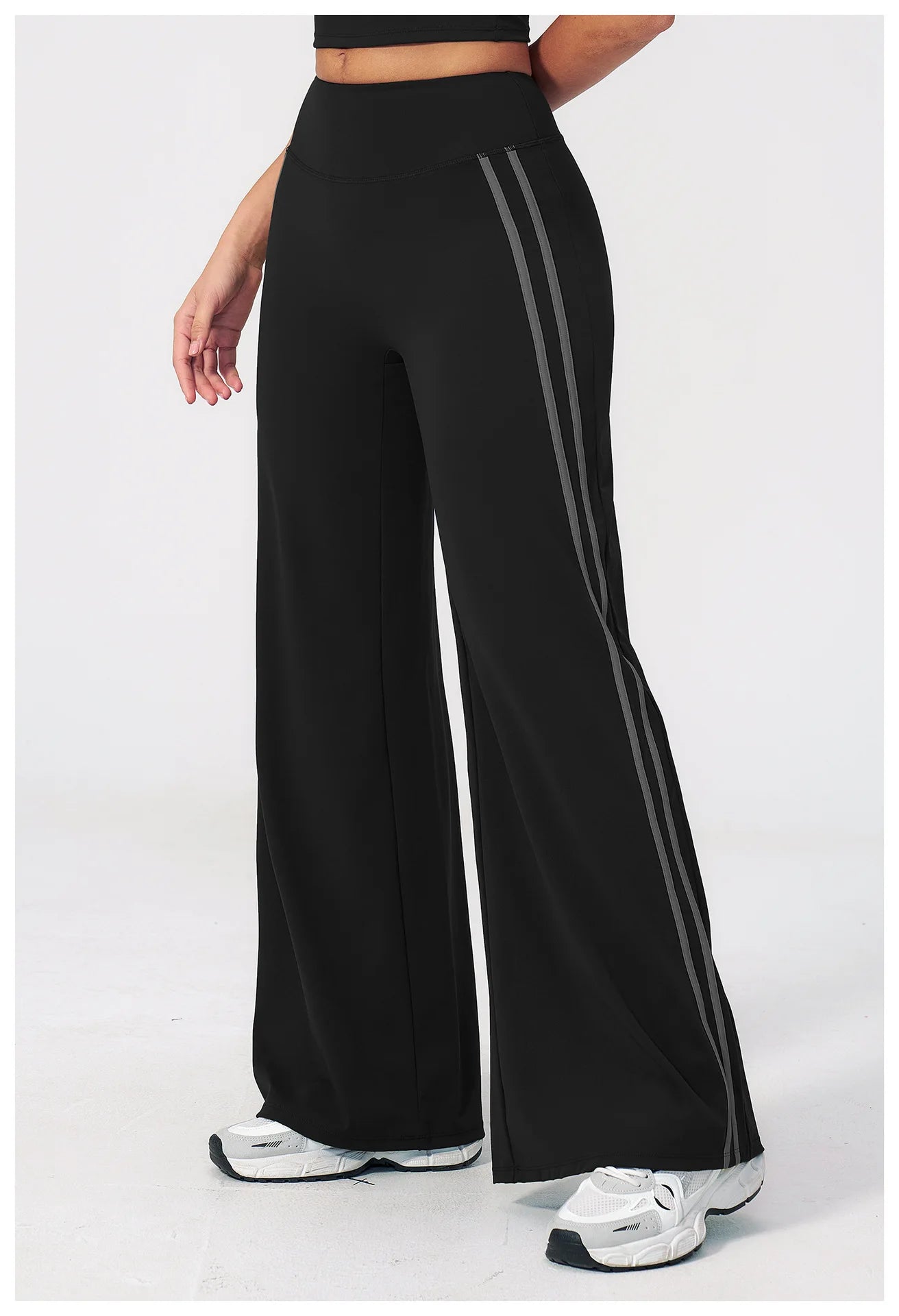 Straight Leg Bottoms Women's Mid-Waist Yoga Pants Gym Leggings Workout Leggings Naked Feel Pilates Running Sports Trousers