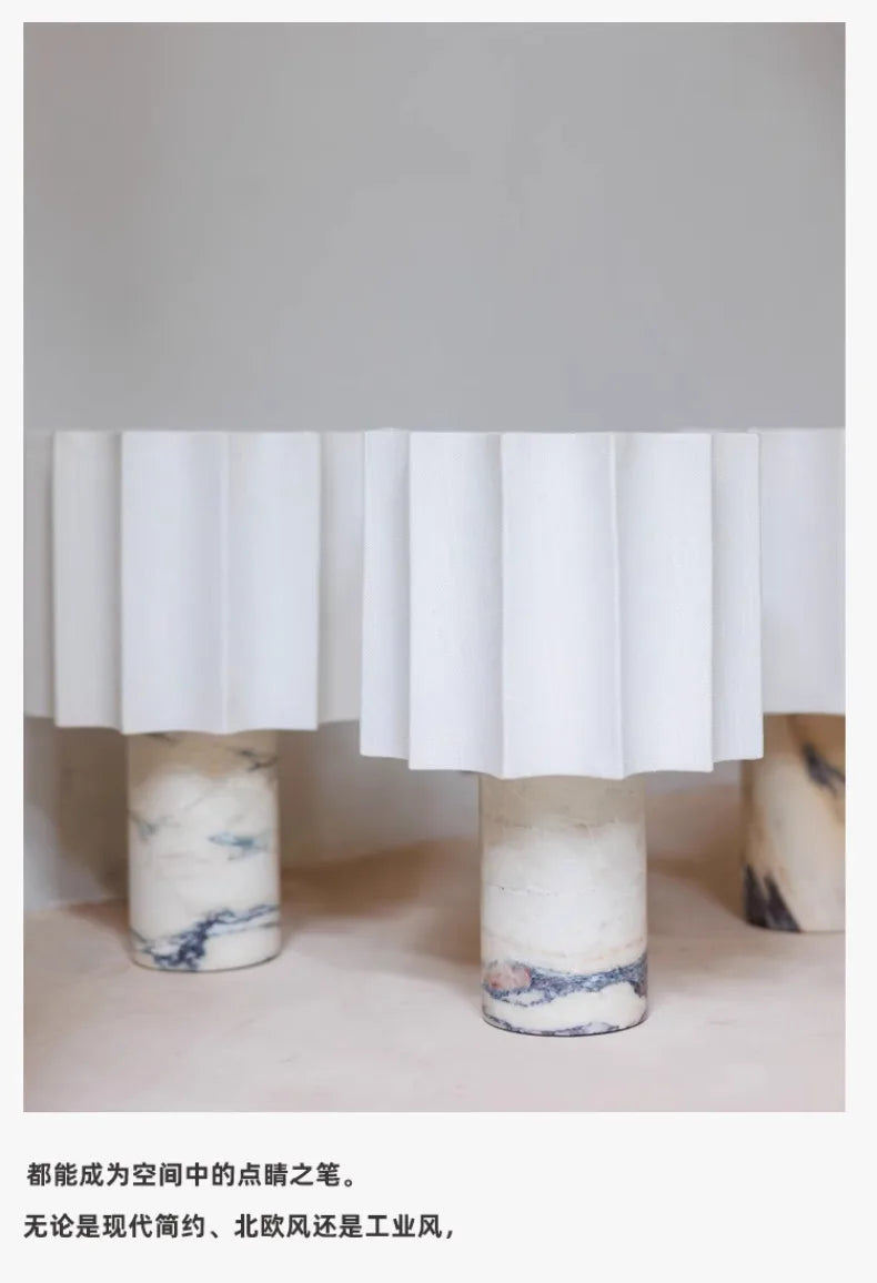 Nordic Designer Marble Table Lamp with Touch Switch USB Charging Minimalist Modern Light Fixtures Living Room Bedroom Bedside
