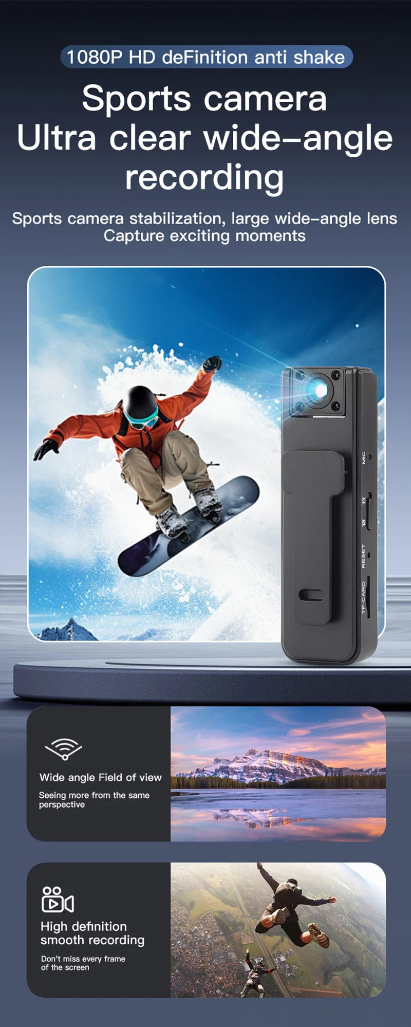 Mini Camera Night Vision HD 1080P Wireless Network Camera Digital Handheld Camera Outdoor Sports Camera Video Camcorder