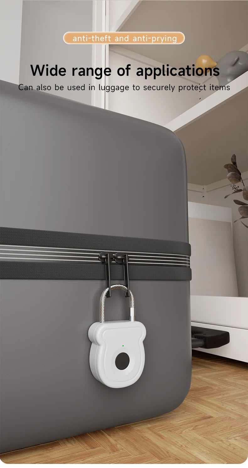 2025 NEW Keyless USB Charging Fingerprint Lock Smart Padlock Door Lock 0.2sec Unlock Portable Anti-theft Padlock