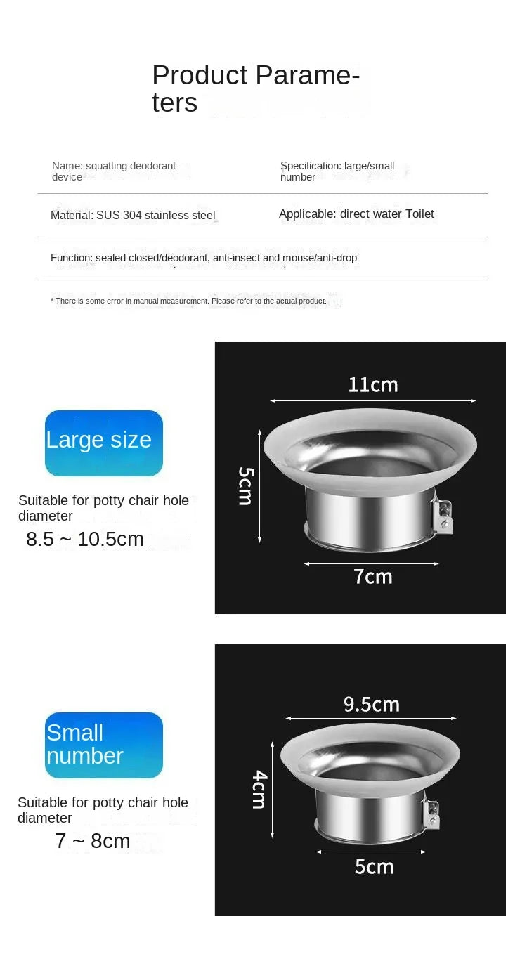 Toilet Deodorant Plug Deodorant Cover Bathroom Squatting Toilet Deodorant Plug Automatically Closes Toilet Odor Blocker Tool