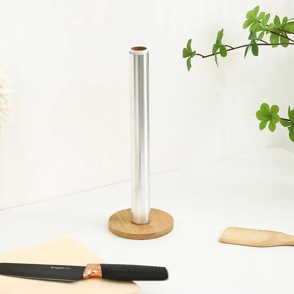 Kitchen Wooden Roll Paper Towel Holder Bathroom Tissue Vertical Stand Disposable Paper Pot Kitchen Toilet Storage Accessories