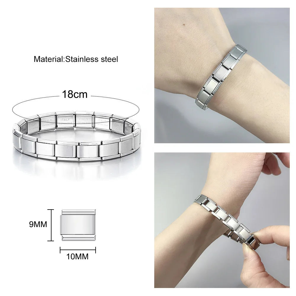 Fashion Birthday Party Beer Drink Gift Italian Charm Links Fit 9mm Bracelet Stainless Steel Jewelry DIY Making