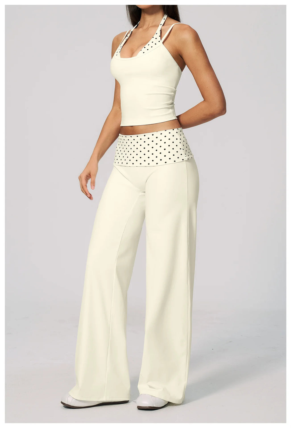 Summer 2PCS Yoga Set Women's Tracksuit Fashion Polka Dot And Striped Workout Sets Gym Outfits High Waist Butt Lift Yoga Clothes