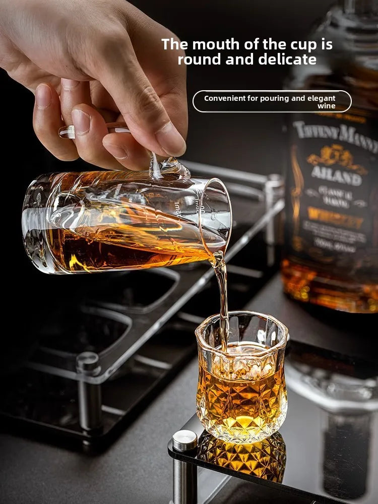 50mL Crystal Cut Glass Cup, Reusable, Suitable For Whiskey & Liquor, Glass Glassware, For Home Bar, KTV