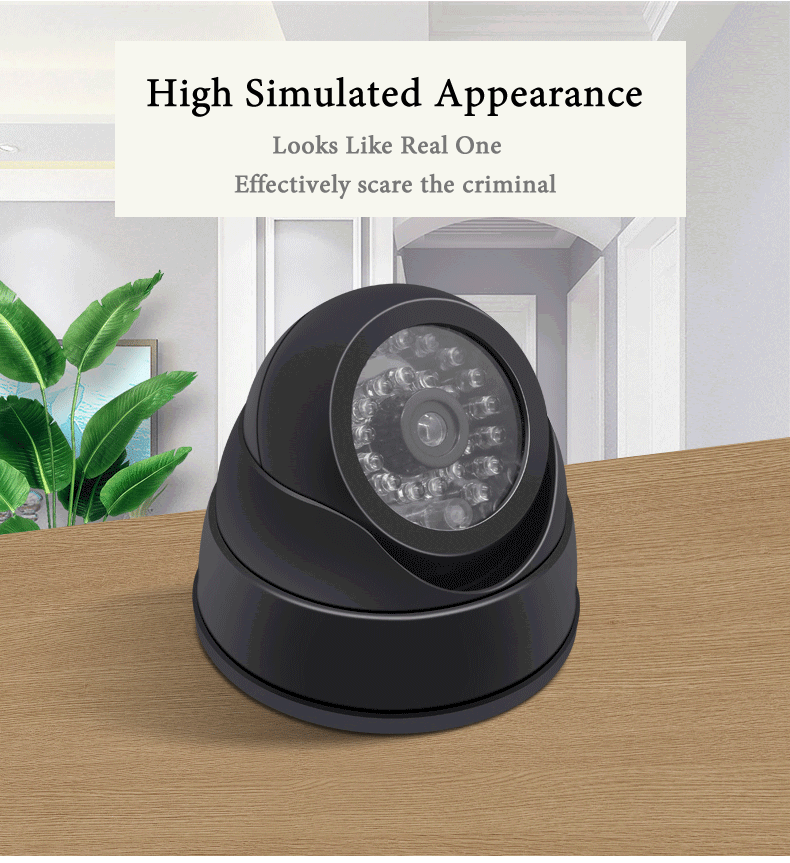 New Red Flashing LED Light Black/White Dummy Conch Camera Home Office Surveillance Security System Fake CCTV Security Camera