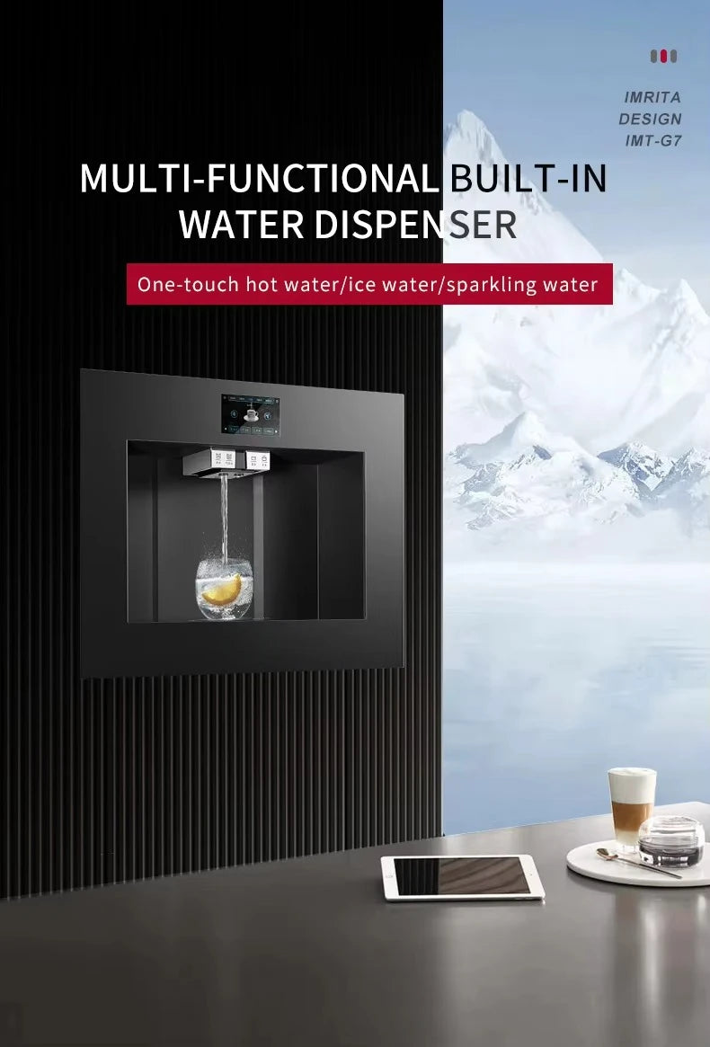 Home Embedded Compressor Cooling Water Dispenser with Sparkling Water Cold Hot Water