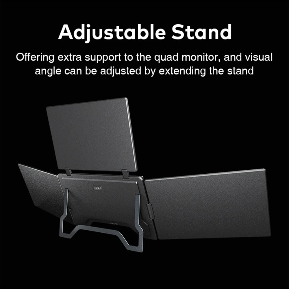 Rospider 15 inch Triple Screen Extender for Laptop HD IPS Quad Display MacBook Windows 12 to 16 inch Portable Extended Monitor