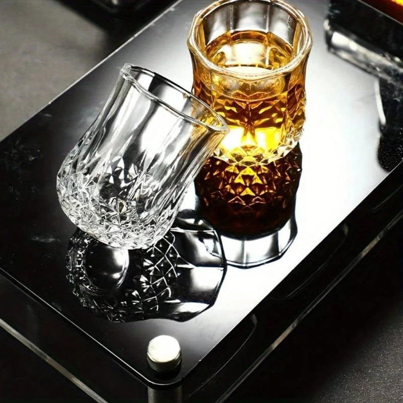 50mL Crystal Cut Glass Cup, Reusable, Suitable For Whiskey & Liquor, Glass Glassware, For Home Bar, KTV