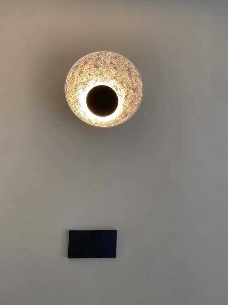 Nordic Modern Light Luxury Marble Wall Lamp Bedroom Background Led Lighting Decoration Creativity Mirror Aisle Sconce Indoor