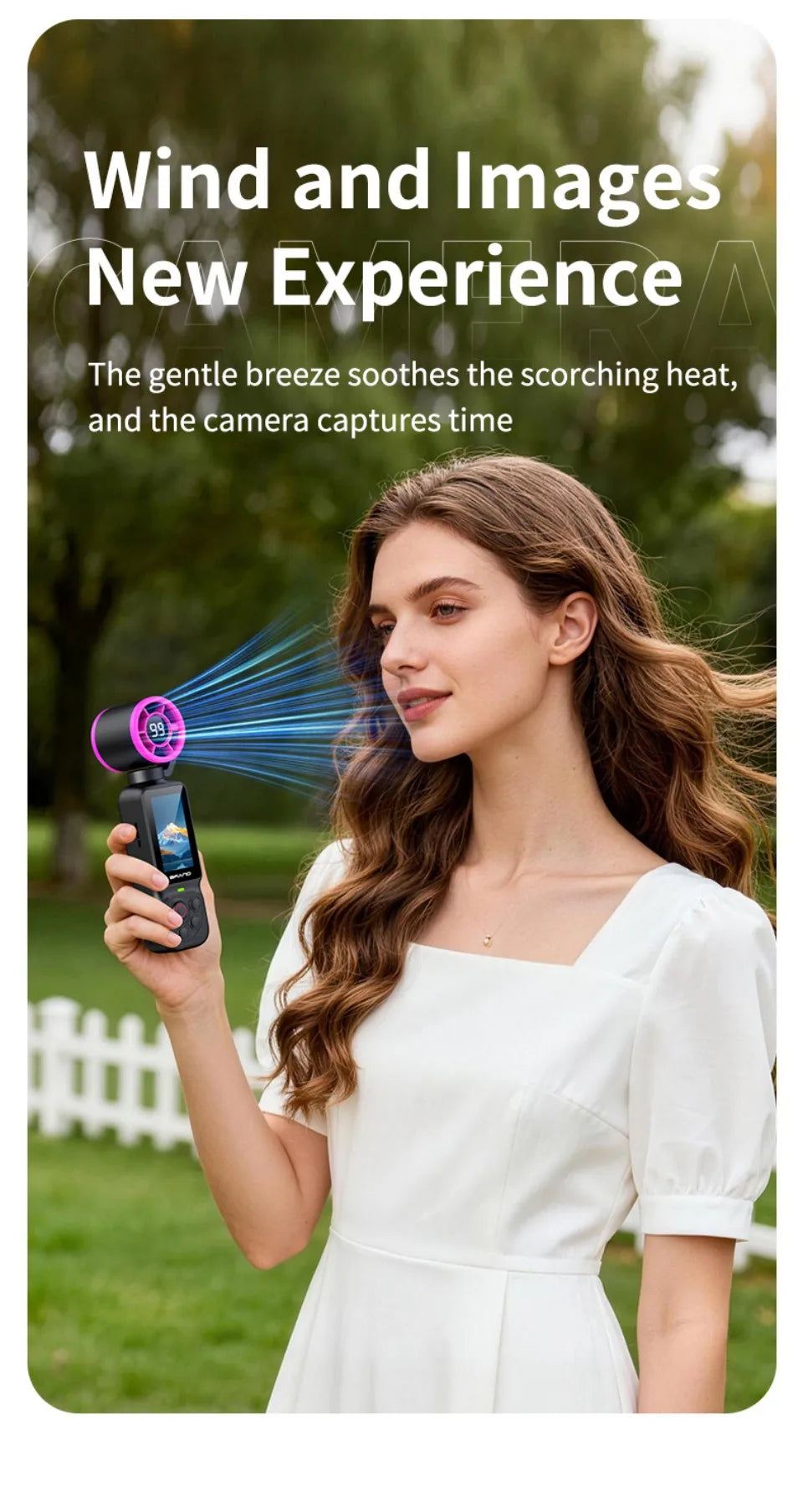 HD 2 in 1 Action Camera with 5 Speed High Speed Cooling Fan Video Recorder For Vlog YouTube Outdoor Shooting Handheld Action Cam