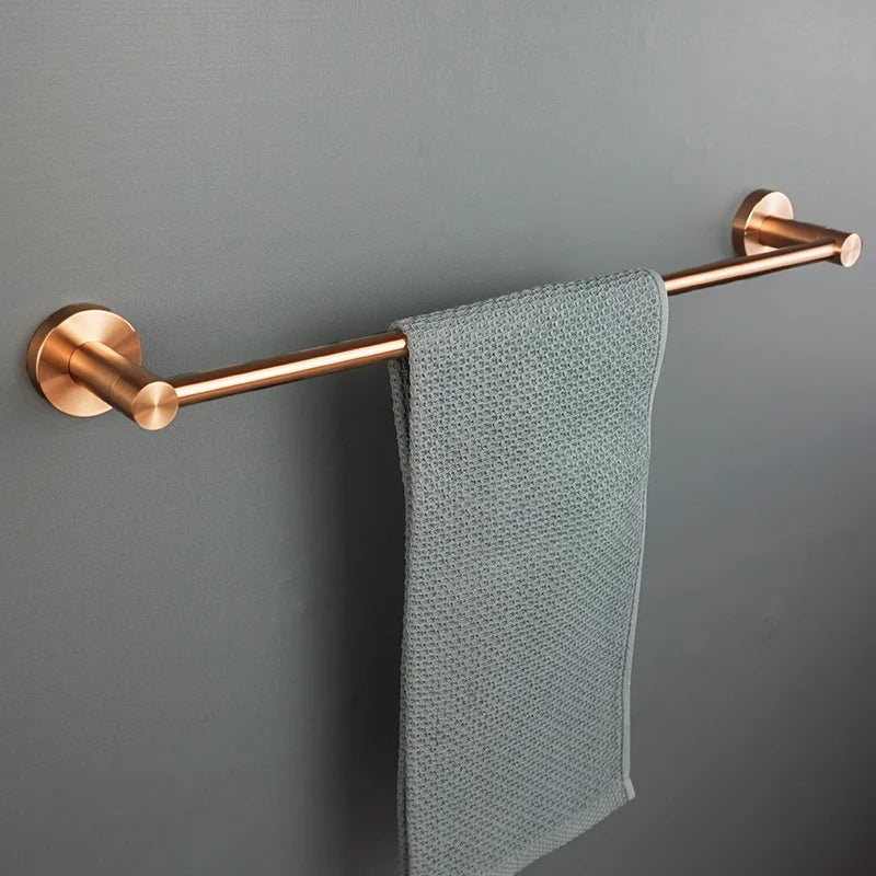 High-quality Brushed Rose Gold 304Stainless Steel Beautiful Wall Hook Toilet Paper Holder Towel Bar Bathroom Accessories