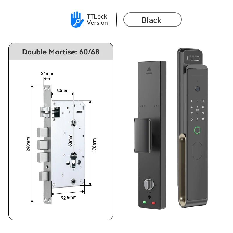 Full Automatic TTLOCK APP 3D Face Recognition Smart Door Lock Fingerprint Password  6068 Combination Digital Door locks