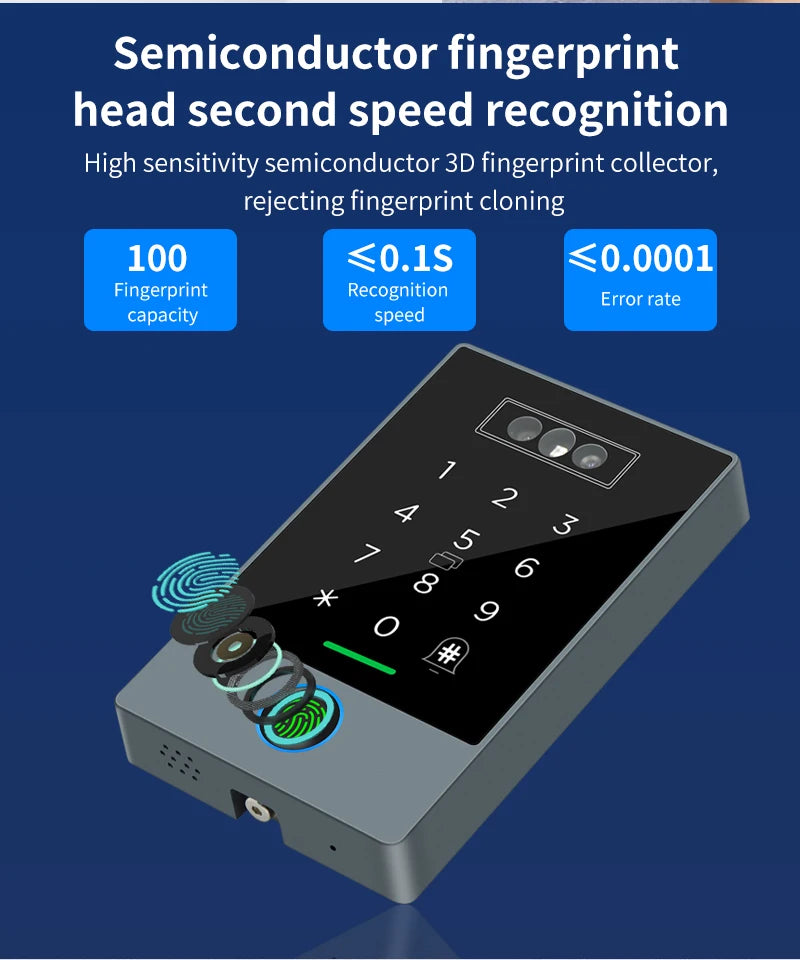 TTLOCK Smart Visual Intercom IP68 Waterproof IC Card Fingerprint WiFi Face Recognition Access Control Machine Home Security