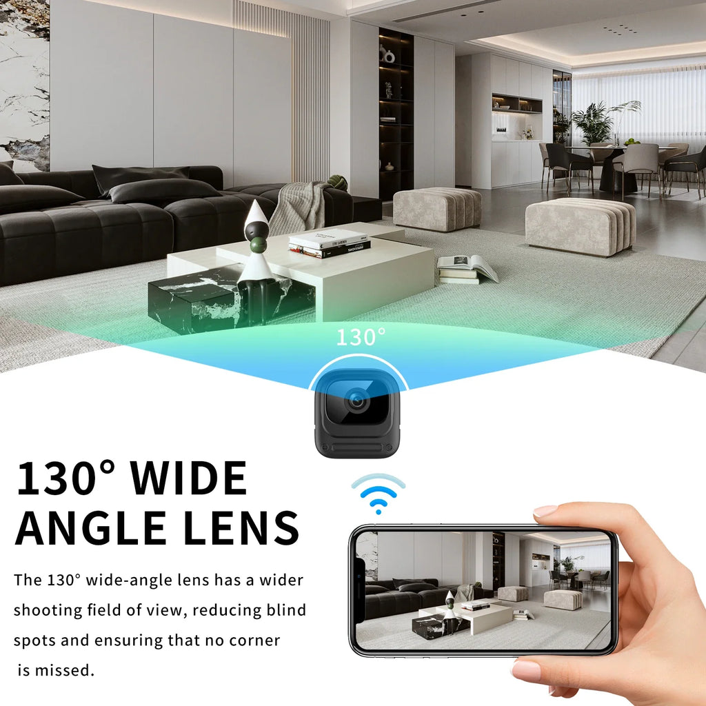Mini Security Camera Pro Full HD WiFi Surveillance With 2 Way Audio Motion Detection Infrared Night Vision Security O-Kam Cam