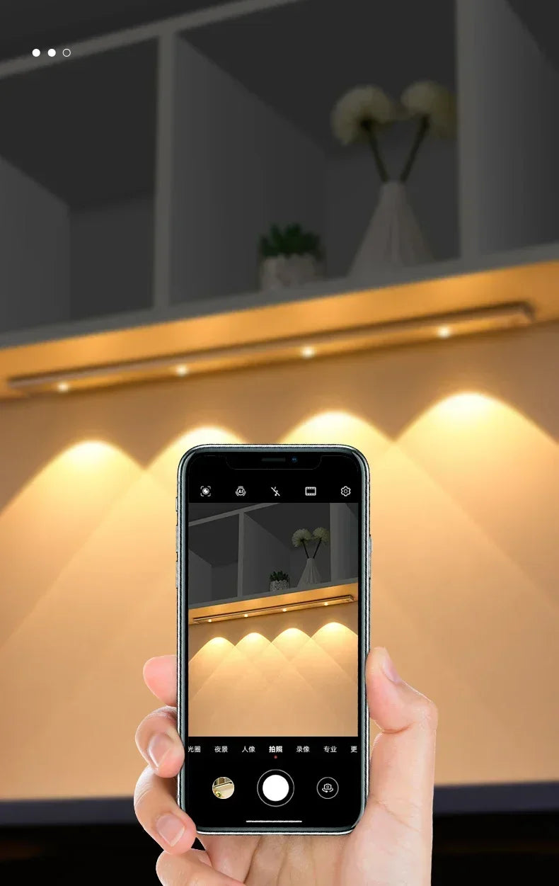 LED Cabinet Night Light Motion Sensor Wireless Ultra Thin Under Cabinet Lamp For Kitchen Bedroom Wardrobe Indoor Lighting