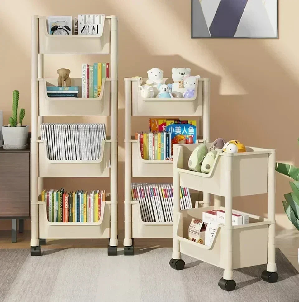 Home Trolley Bookshelf Kitchen Storage Rack Kitchen Corner Narrow Slit Storage Cabinet Bathroom Living Room Storage Rack