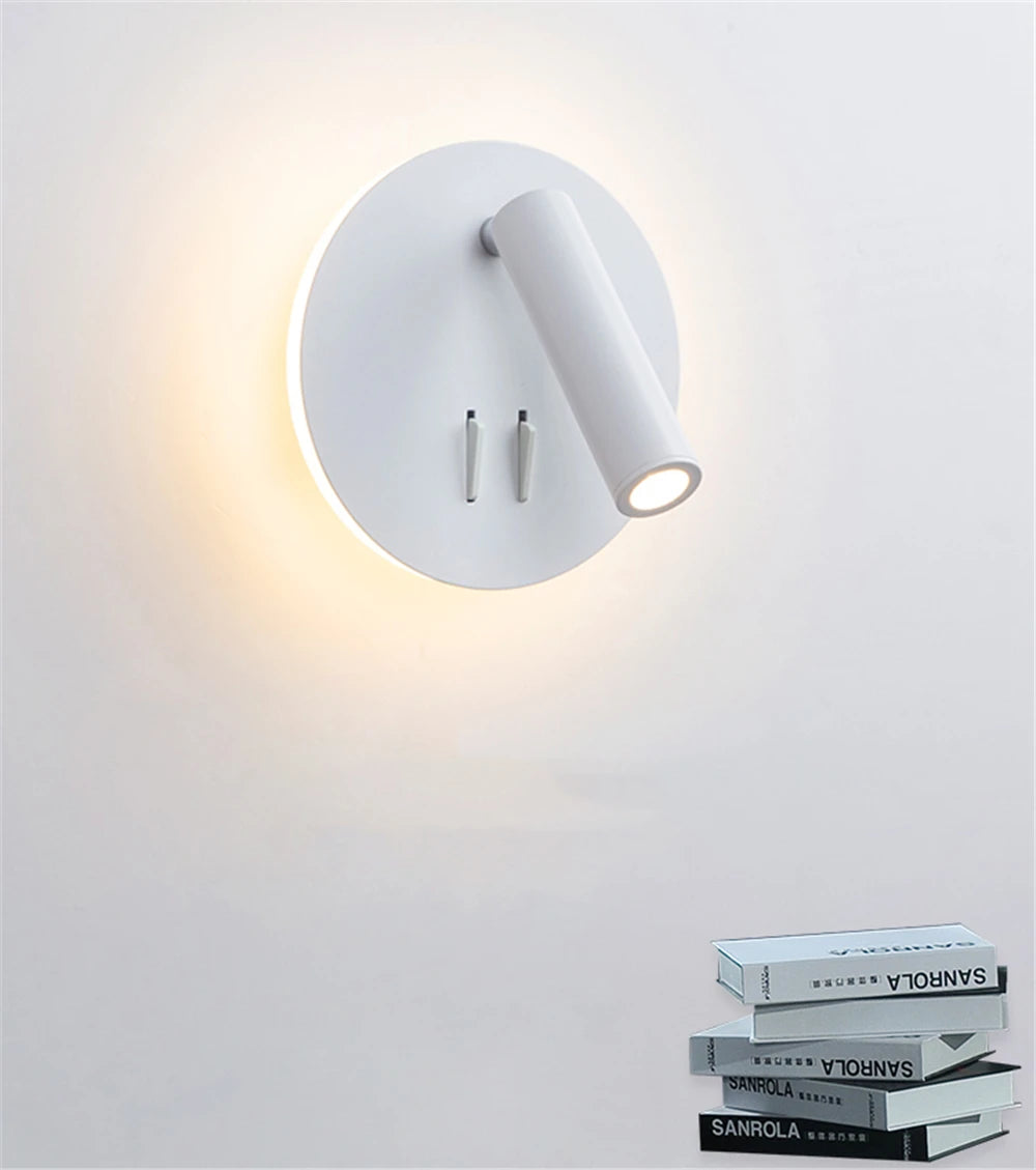Turnable Led Wall Light With Switch Reading Lamp Bedroom Living Room Wall Lamp Desk Lamp Lighting Fixture AC85-265V
