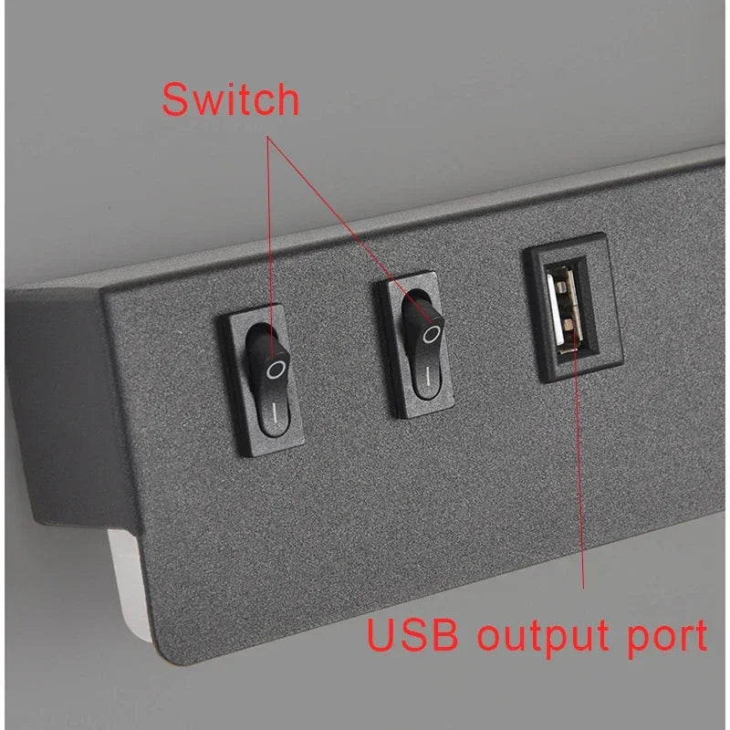 Led Wall Lights With Switch USB Rotatable Adjustable Reading Spotlight Bedroom Bedside Foyer Corridor Indoor Decor Wall Lamp