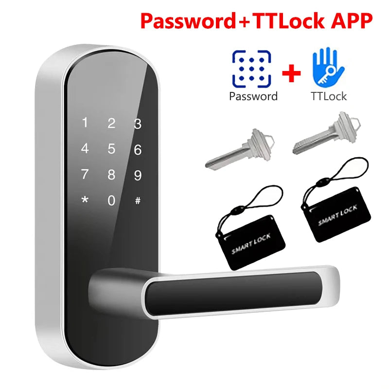 Tuya Smart Fingerprint Door Lock App Remote Control Keyless WIFI Digital Touchscreen Lock NFC with 2 IC Cards IP68 Waterproof