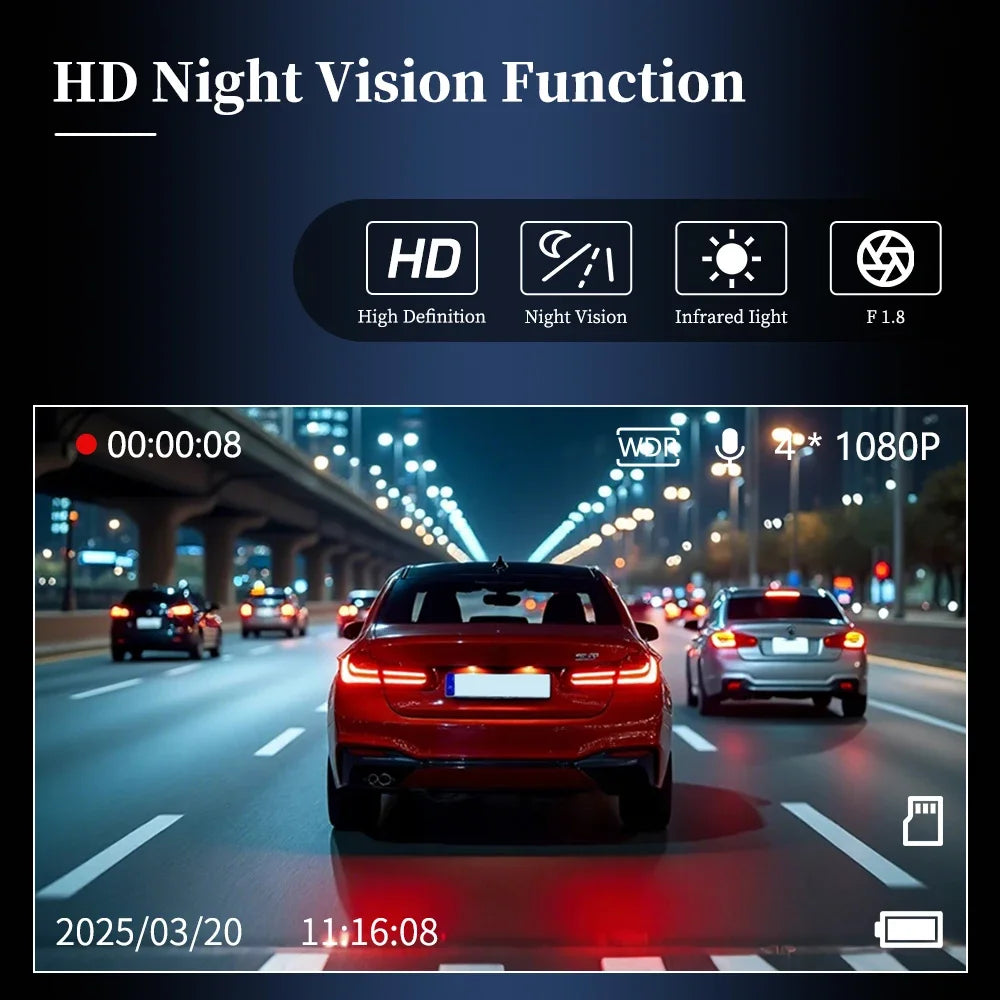 HD 1080P 2/3 camera Dash Cam for cars Front And Inside car camera with IR Night Vision Loop Recording wide angle Car DVR Camera