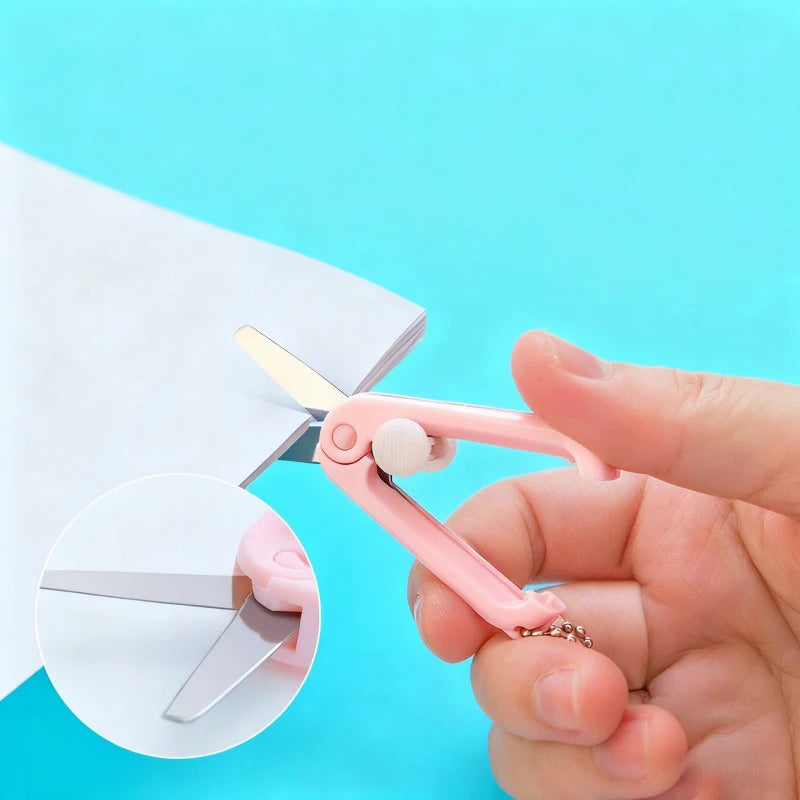 Mini Portable Portable Small Scissors Creative Paper-cutting Notebook Tool That Can Be Extended and Folded