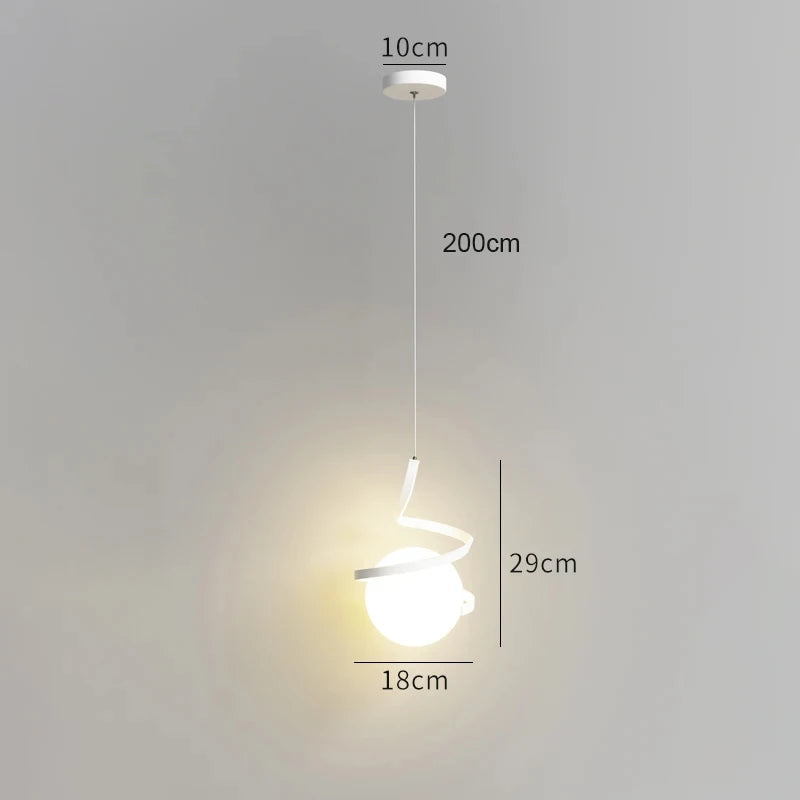 Modern LED Pendant Lights Indoor Lighting Glass Hanging Lamp For Home Dining Tables Bedside Kitchen Living Room Decoration Light