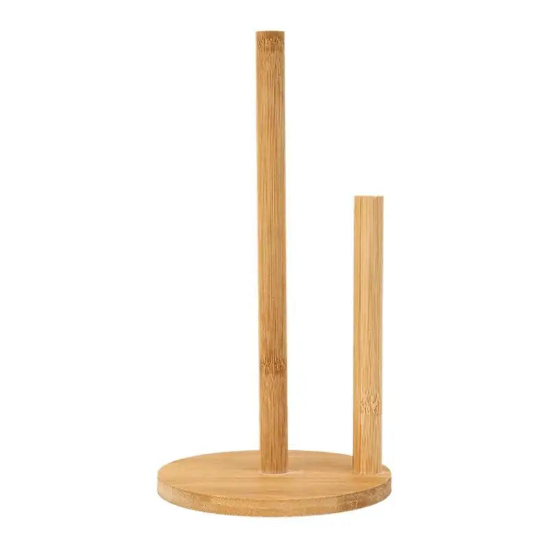 Kitchen Wooden Roll Paper Towel Holder Bathroom Tissue Vertical Stand Disposable Paper Pot Kitchen Toilet Storage Accessories