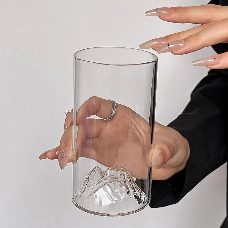 Transparent Whiskey Glasses Mountain Crystal Glass Drinking Glasses for Drinking Bourbon, Cognac, Scotch, Cocktails 125-380ml