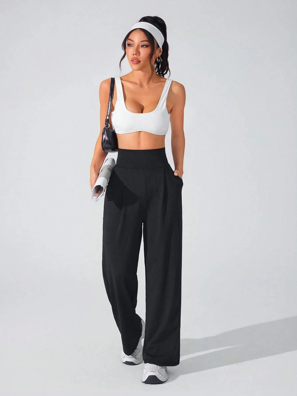 High Waist Straight Leg Yoga Pants Women Spring Summer Wide Leg Naked Feel GYM Leggings Woman Soft Pilates Running Sport Trouser