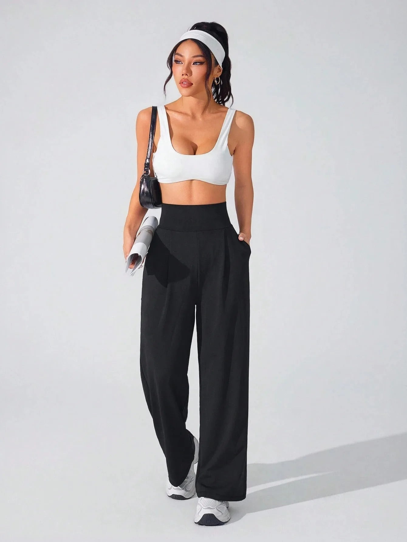 High Waist Straight Leg Yoga Pants Women Spring Summer Wide Leg Naked Feel GYM Leggings Woman Soft Pilates Running Sport Trouser