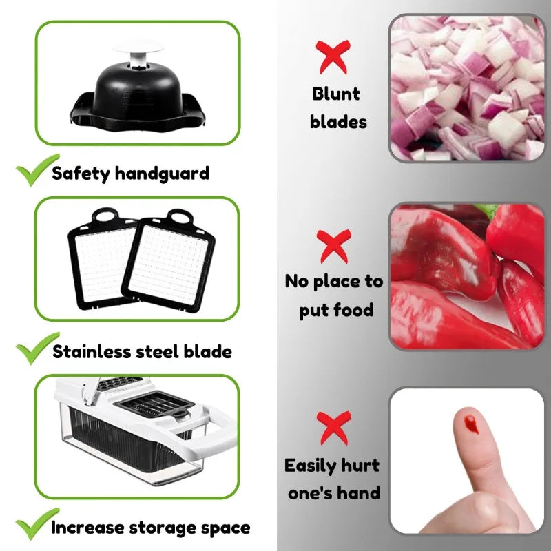 Kitchen Vegetable Chopper Dicing Fruit Cutter Grater Chopping Onion Dicing Tool Garlic Press Cooking Cutting Kitchen Gadgets