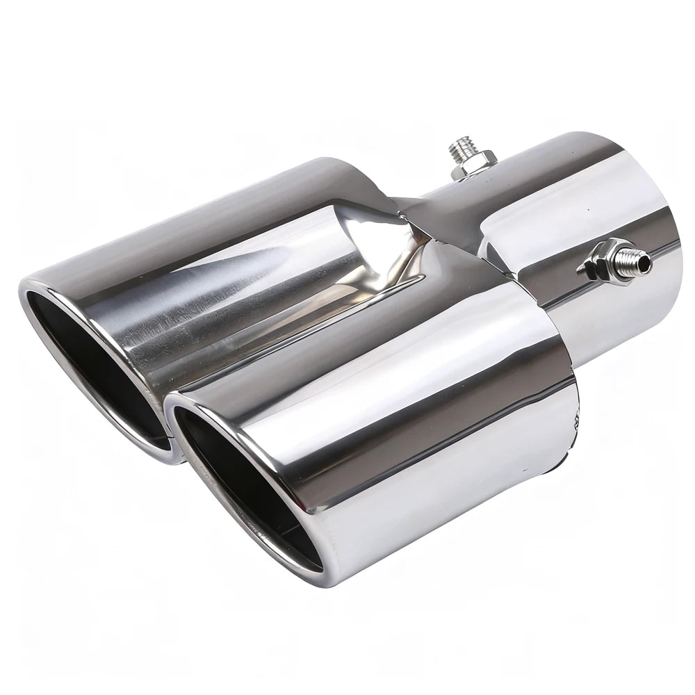 Universal Dual Exhaust Tip Stainless Steel Slant Cut Tip for Car Exhaust Pipe Extension Modification Decoration Muffler Tailpipe