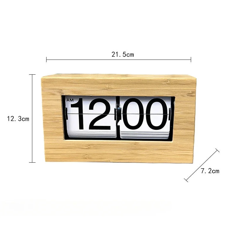 Table Clocks Aesthetic Mechanical Wooden Stylish Clocks Flip Page Digital Home Decor Table Bedside Clock Room Decorating Clock