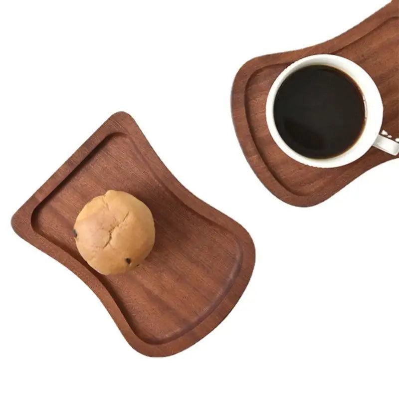 G6KF Wooden Dinner Breads Plates Fruit Display Dishes Tea Tray for Kitchen