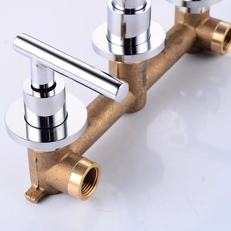 BAKALA Brass Matte Black Bathroom Sink Faucet Tap Hot Cold Wash Basin Water Swivel Spout Wall Mounted Bath Mixer