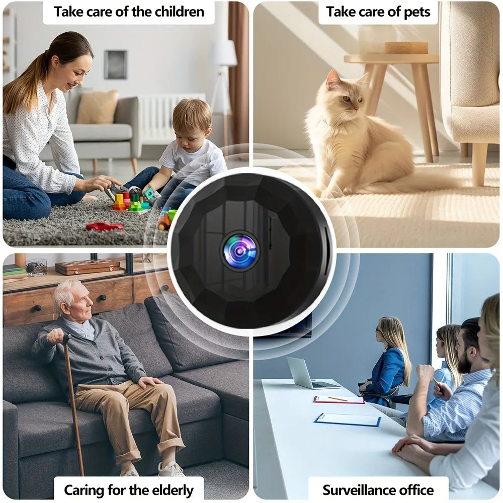 Wireless Mini WiFi Security Camera with Night Vision Motion Detection Rechargeable Battery Easy to Mount & App-Controlled