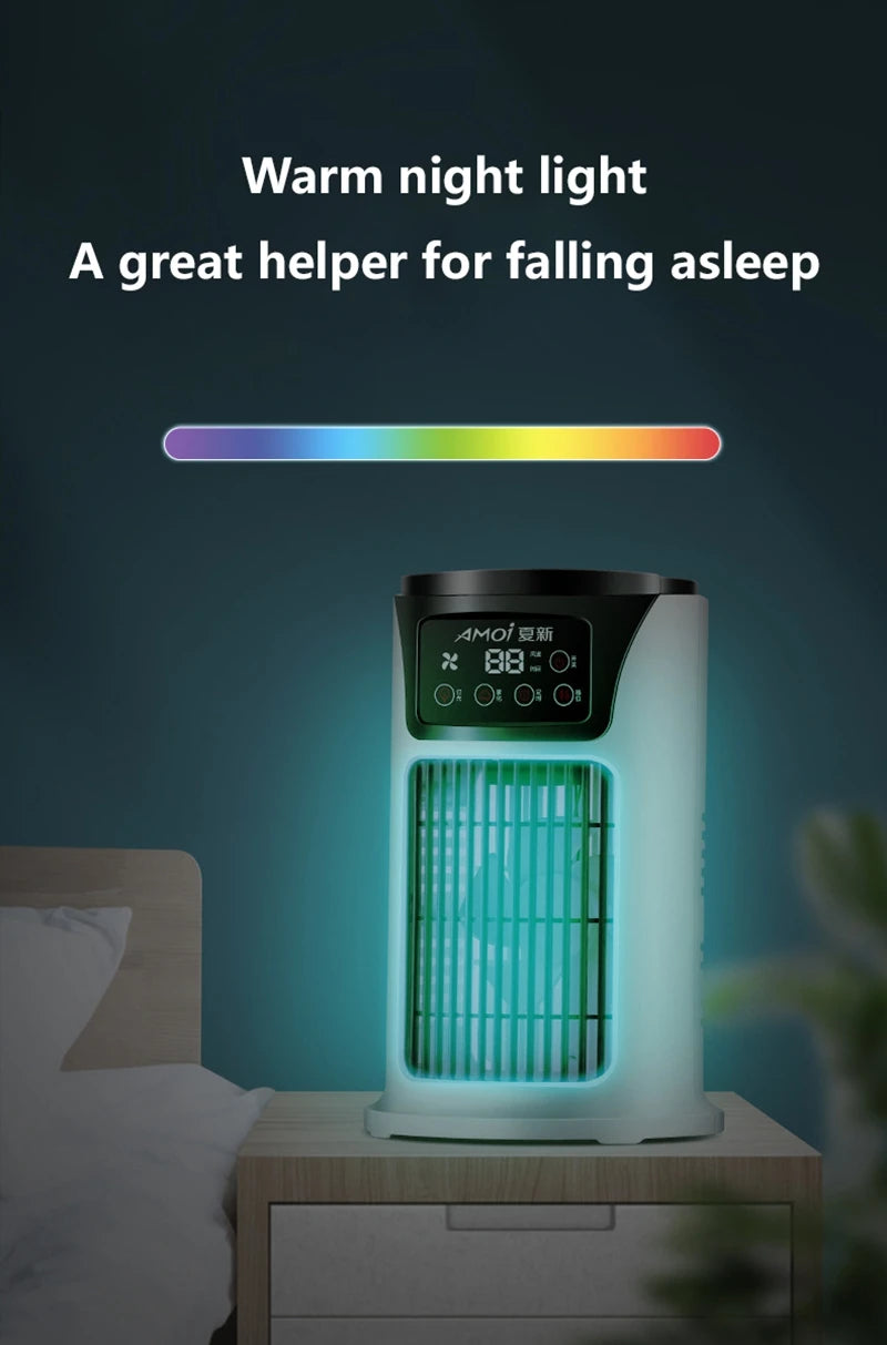 Multifunctional Portable Air Cooler Cold Air-cooled Fan Small Humidification Air Conditioner Natural Fan for Home Office Desktop