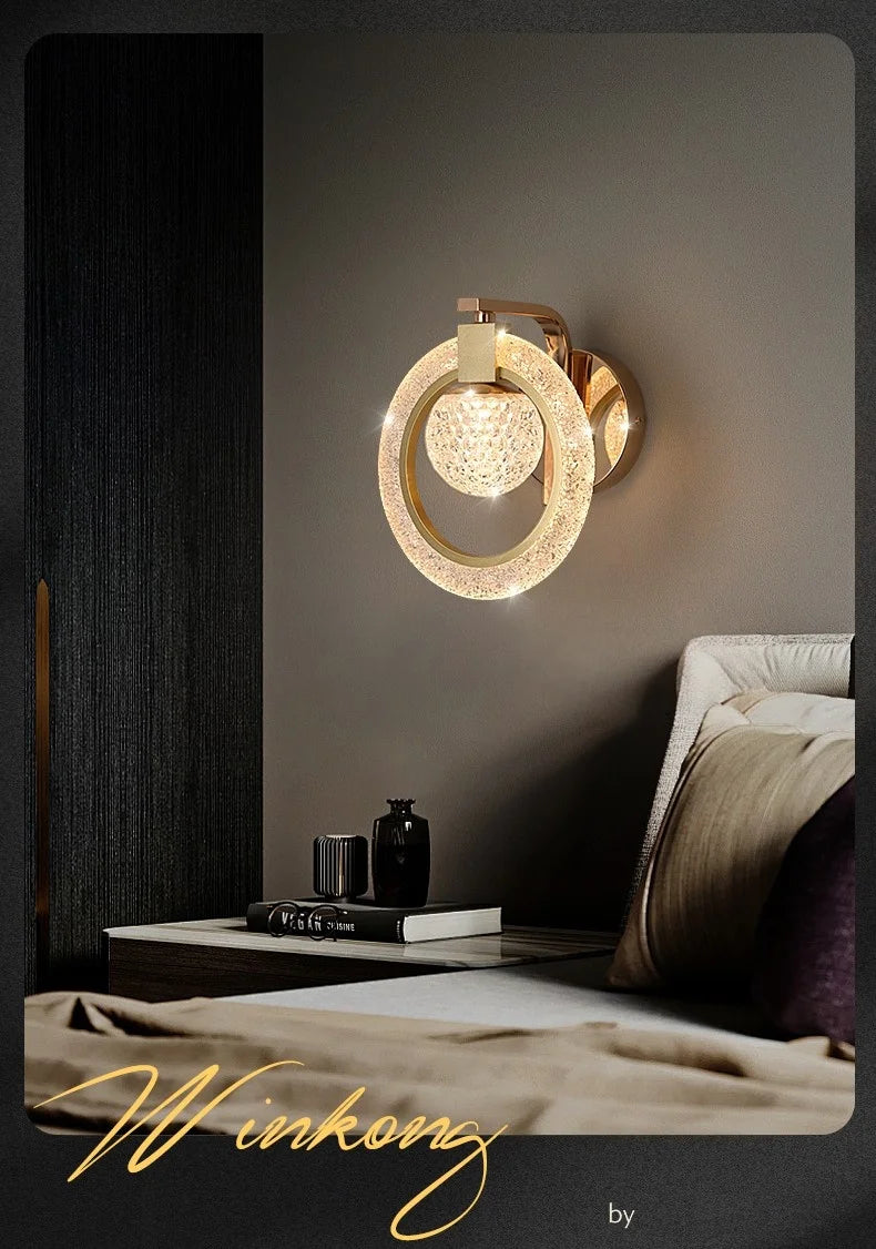 Light Luxury Led Wall Lamp Home Decoration Bedroom Bedside Lamp Living Room Hotel Dining Room Background Staircase Wall Lamp