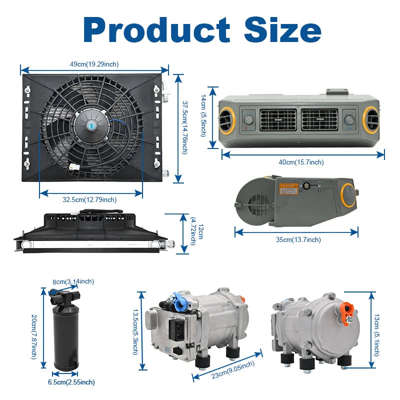 406 Electric Air Conditioner Compressor 12V/24V Automatic Universal AC Refrigeration System for Vehicle Climate Control