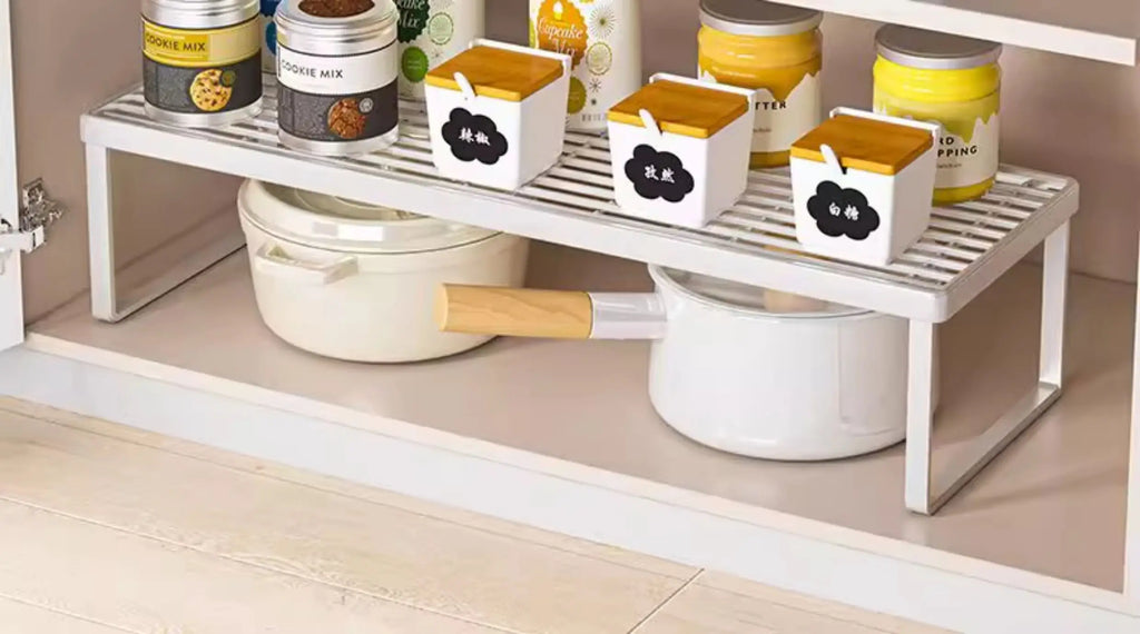 Kitchen Countertop Storage Rack Bowl Plate Pot Organizer Cabinet Internal Layered Shelf Seasoning Tabletop Storage