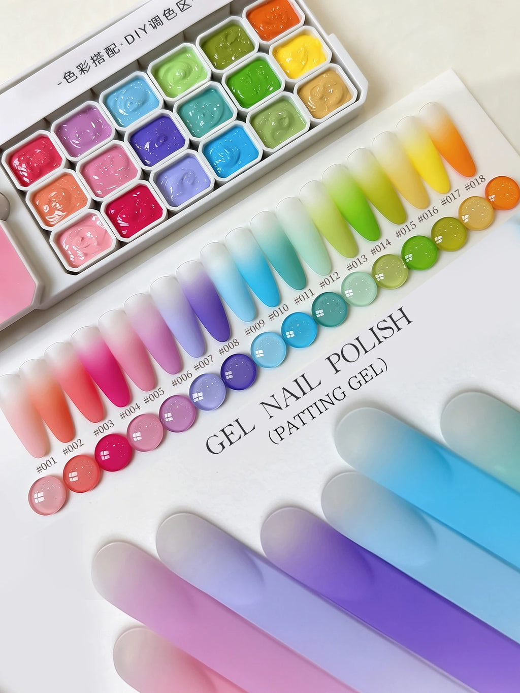 XEIJAYI 18 Colors Patting Gel Smudge Canned High Saturation Popular Semi-Solid Nail Polish Gel Women's Salon Manicure DIY