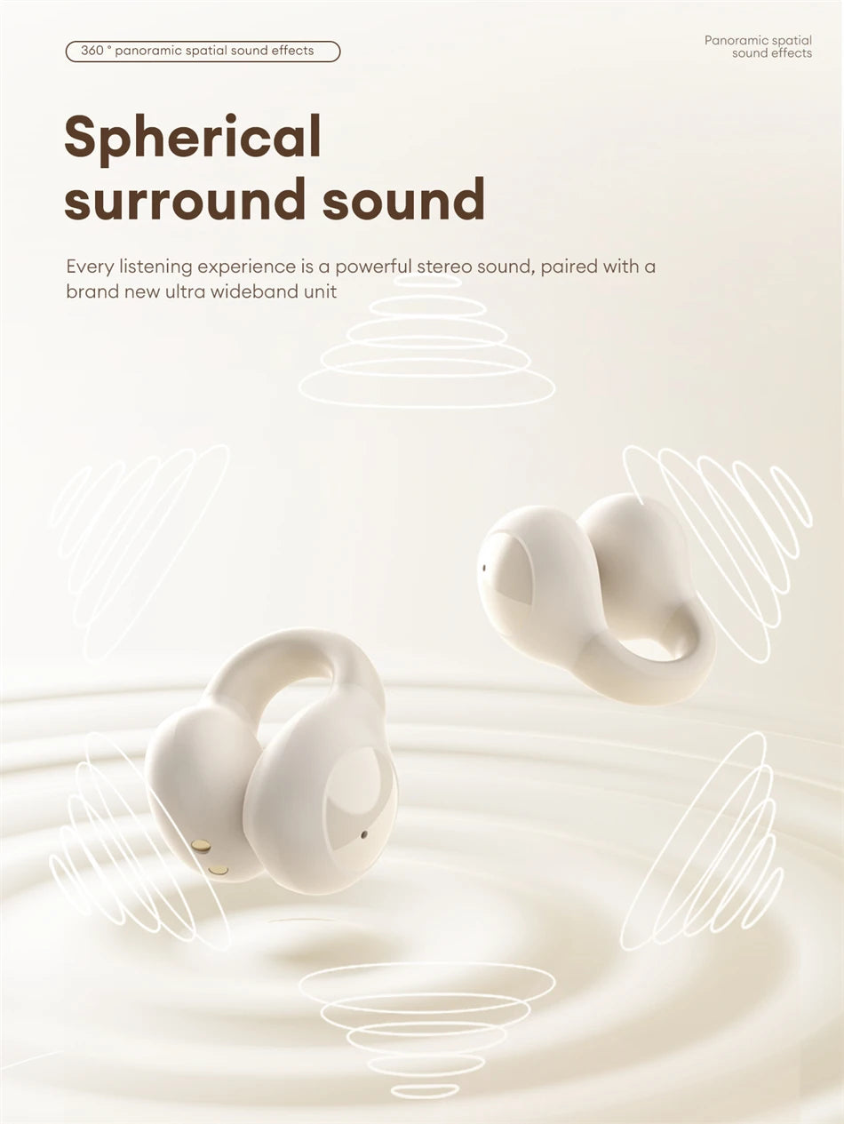 Lenovo LP25 PRO Bluetooth 5.4 Headphones Ear Clip Sport Wireless Headset Long Battery Life Noise Reduction Earphones HD Mic Call